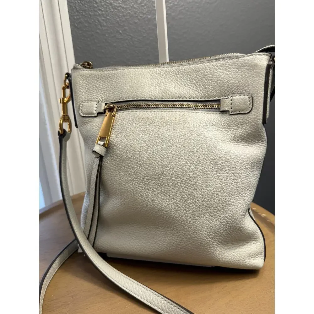 Marc Jacobs Cream Color Leather Crossbody Messenger Bag Buttery Soft | EUC! - Picture 1 of 8